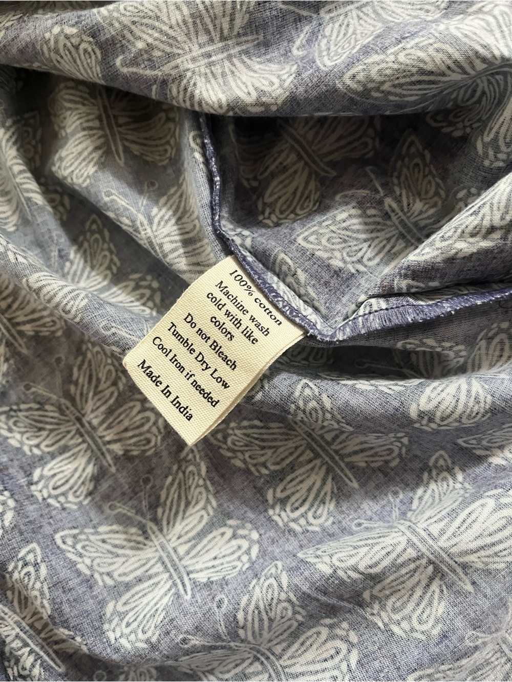 Sigrid Olsen Blue Butterfly Jacquard Button-Down Shirt - Picture 12 of 12